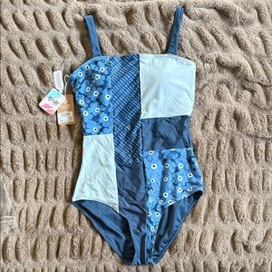 Nani Denim Patchwork One-Piece Swimsuit -